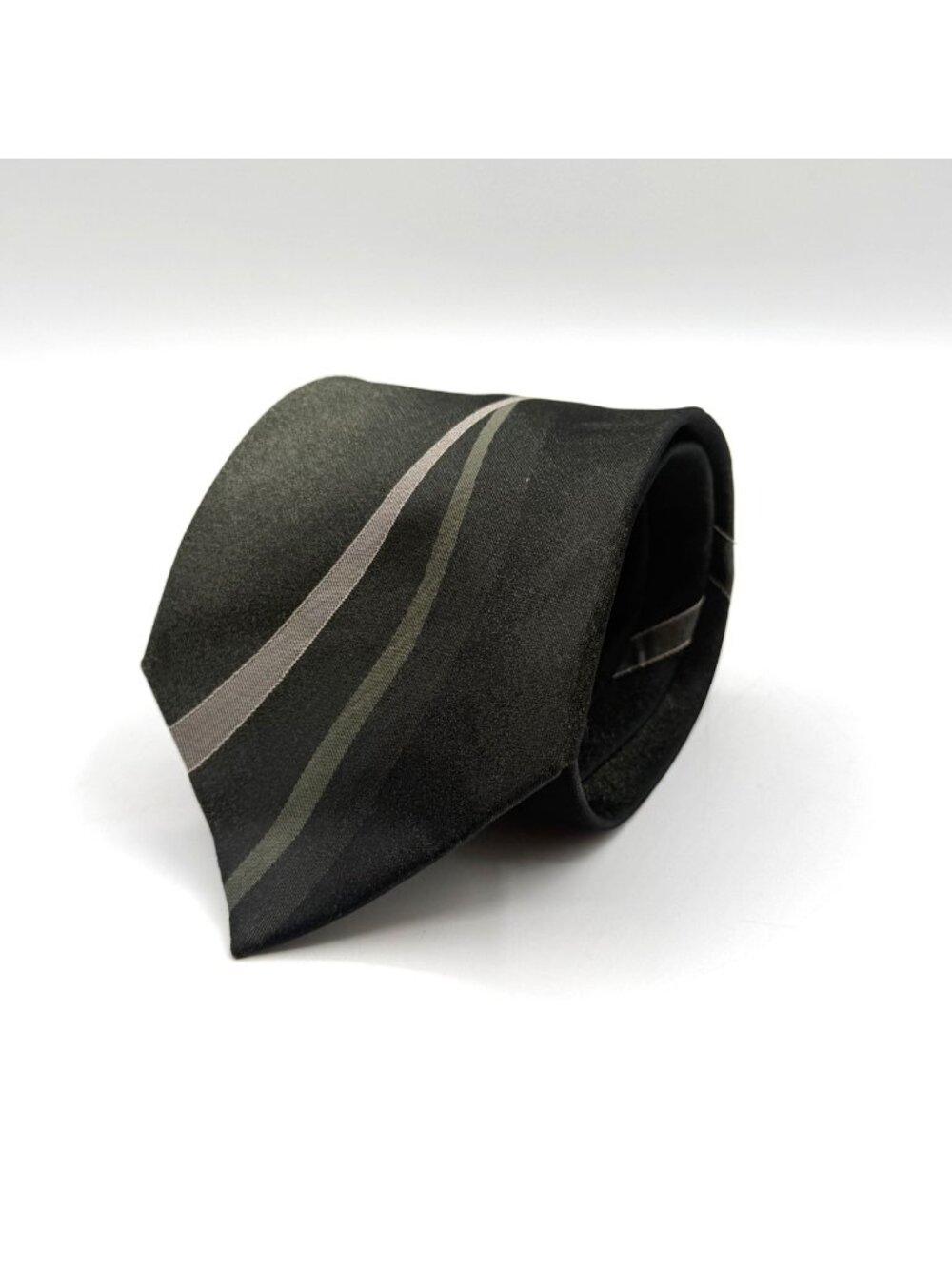 Vintage Bill Blass Green Geometric Pattern 100% Silk Tie 58" x 4"